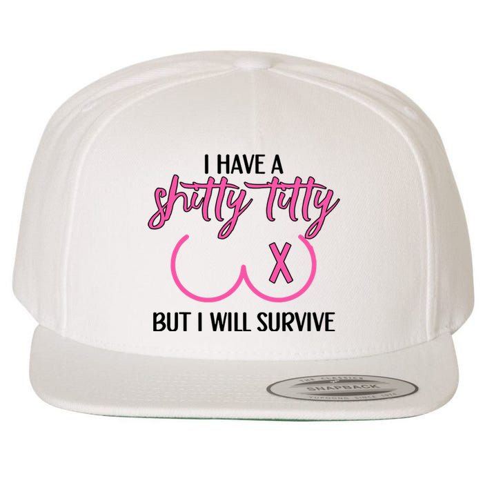 Breast Cancer Tees I Have A Shitty Titty But I Will Survive Wool Snapback Cap