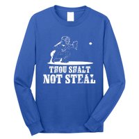 Baseball Catcher Thou Shalt Not Steal Religious Gift Long Sleeve Shirt