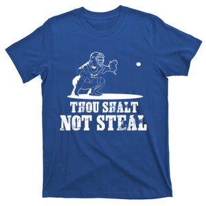 Baseball Catcher Thou Shalt Not Steal Religious Gift T-Shirt