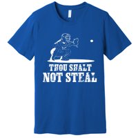 Baseball Catcher Thou Shalt Not Steal Religious Gift Premium T-Shirt