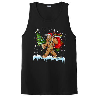 Bigfoot Christmas Tree Lights Xmas Sasquatch Lovers PosiCharge Competitor Tank