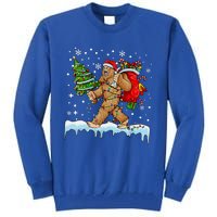 Bigfoot Christmas Tree Lights Xmas Sasquatch Lovers Tall Sweatshirt