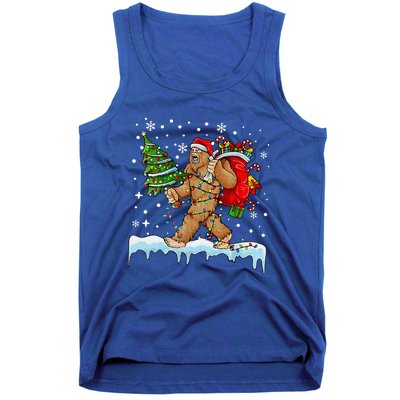 Bigfoot Christmas Tree Lights Xmas Sasquatch Lovers Tank Top