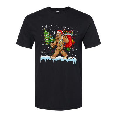 Bigfoot Christmas Tree Lights Xmas Sasquatch Lovers Softstyle CVC T-Shirt