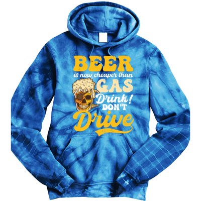 Beer Cheaper Than Gas Design Bbq Beer Freedom Cool Gift Tie Dye Hoodie