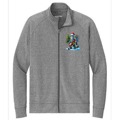 Bigfoot Christmas Tree Xmas Stretch Full-Zip Cadet Jacket