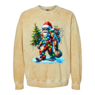 Bigfoot Christmas Tree Xmas Colorblast Crewneck Sweatshirt