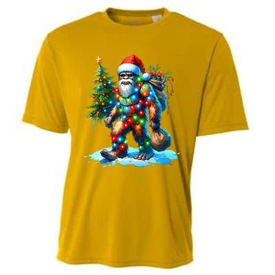 Bigfoot Christmas Tree Xmas Cooling Performance Crew T-Shirt