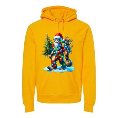 Bigfoot Christmas Tree Xmas Premium Hoodie