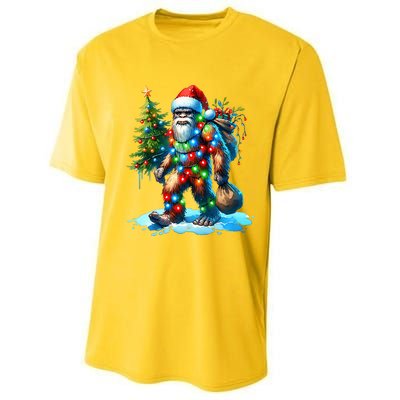 Bigfoot Christmas Tree Xmas Performance Sprint T-Shirt