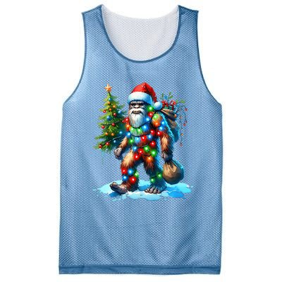 Bigfoot Christmas Tree Xmas Mesh Reversible Basketball Jersey Tank