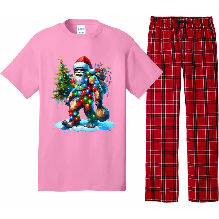 Bigfoot Christmas Tree Xmas Pajama Set