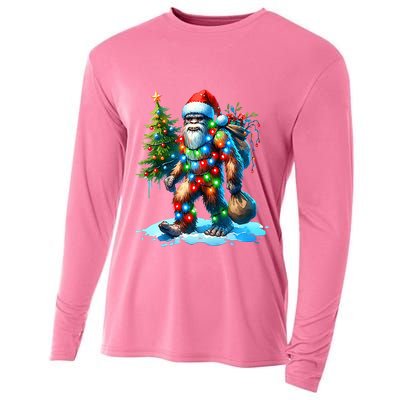 Bigfoot Christmas Tree Xmas Cooling Performance Long Sleeve Crew