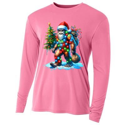 Bigfoot Christmas Tree Xmas Cooling Performance Long Sleeve Crew