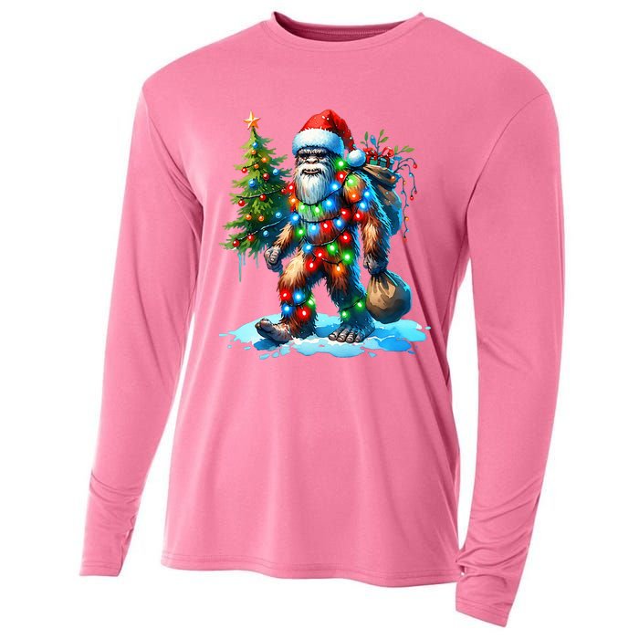 Bigfoot Christmas Tree Xmas Cooling Performance Long Sleeve Crew