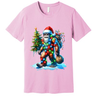 Bigfoot Christmas Tree Xmas Premium T-Shirt