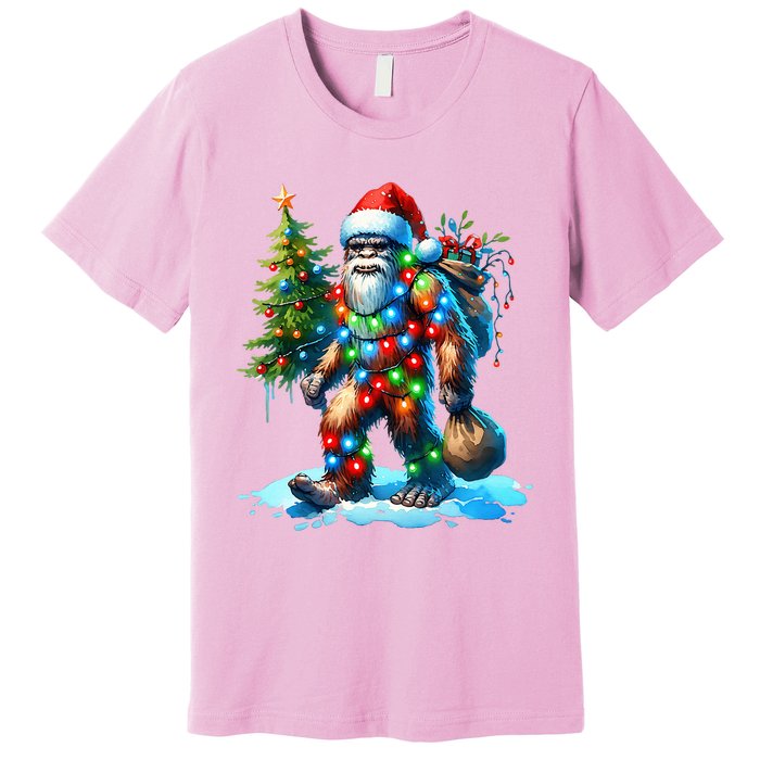 Bigfoot Christmas Tree Xmas Premium T-Shirt