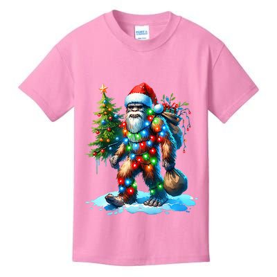 Bigfoot Christmas Tree Xmas Kids T-Shirt