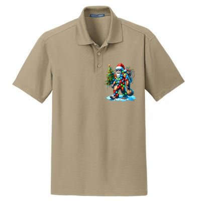 Bigfoot Christmas Tree Xmas Dry Zone Grid Polo