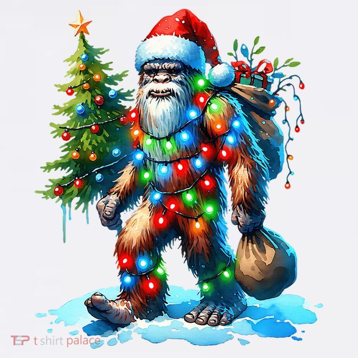 Bigfoot Christmas Tree Xmas Cool Comfort Performance Bucket Hat