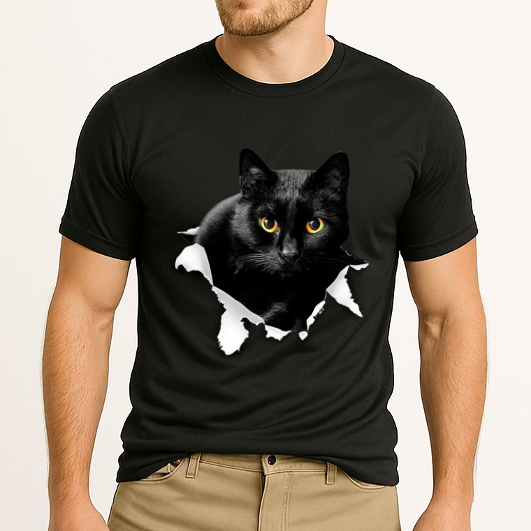 Black Cat Torn Cloth Gifts For Cat Lover Cat Dad Cat Mom Cooling Performance Crew T-Shirt