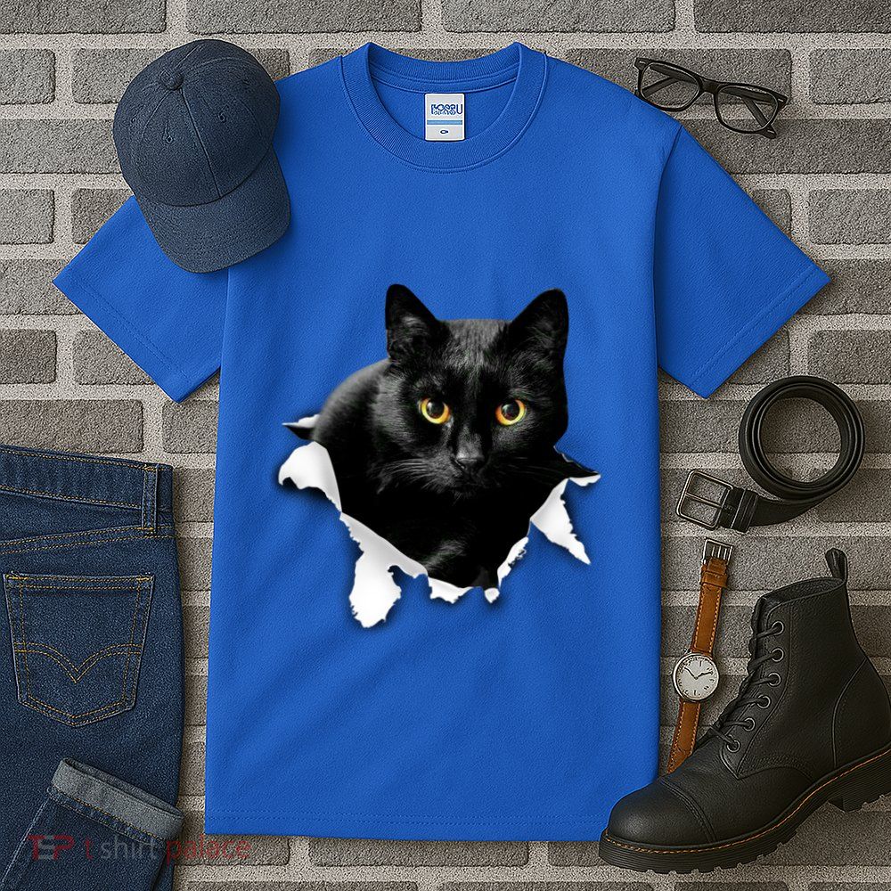 Black Cat Torn Cloth Gifts For Cat Lover Cat Dad Cat Mom Tall T-Shirt