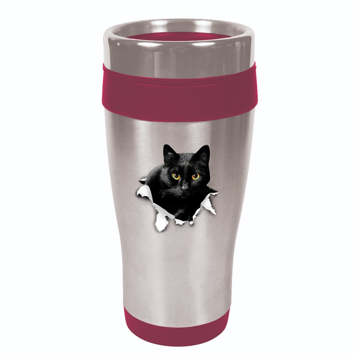 Black Cat Torn Cloth Gifts For Cat Lover Cat Dad Cat Mom 16oz Travel Tumbler