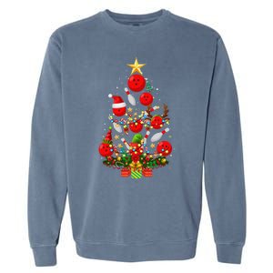 Bowling Christmas Tree Lights Funny Xmas Gifts For Funny Funny Garment-Dyed Sweatshirt