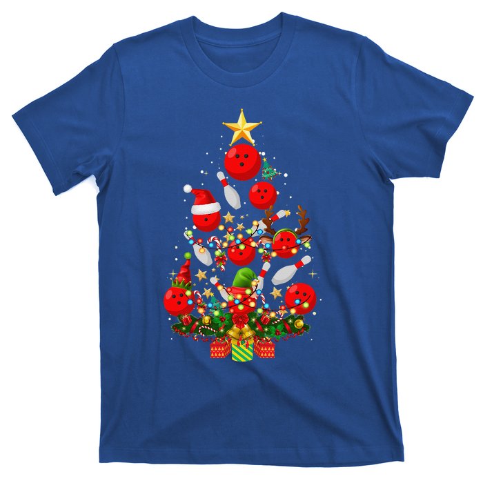 Bowling Christmas Tree Lights Funny Xmas Gifts For Funny Funny T-Shirt