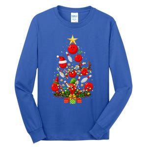 Bowling Christmas Tree Lights Funny Xmas Gifts For Funny Funny Tall Long Sleeve T-Shirt