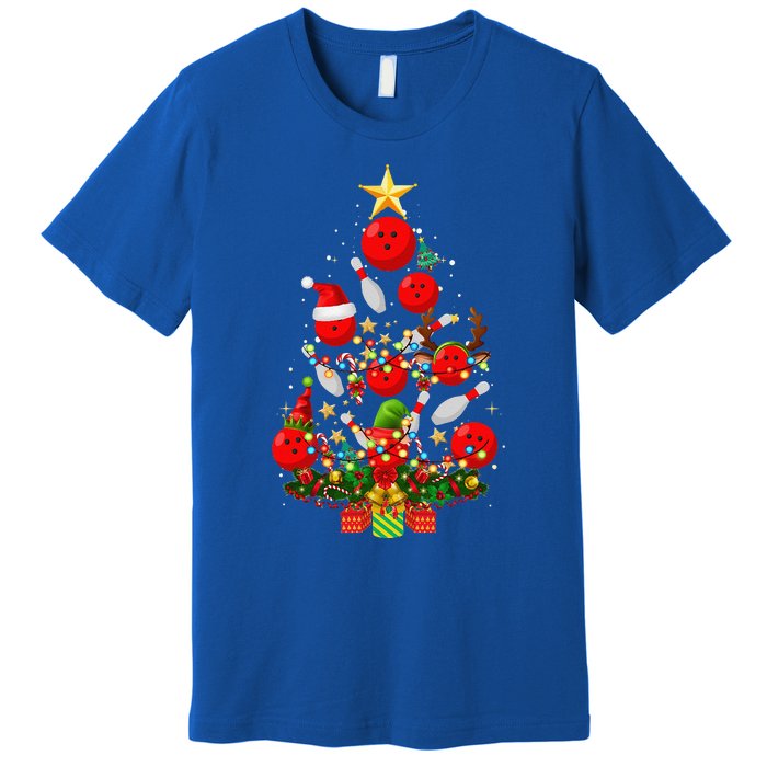 Bowling Christmas Tree Lights Funny Xmas Gifts For Funny Funny Premium T-Shirt