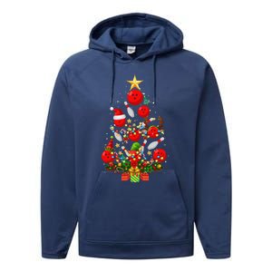 Bowling Christmas Tree Lights Funny Xmas Gifts For Funny Funny Performance Fleece Hoodie