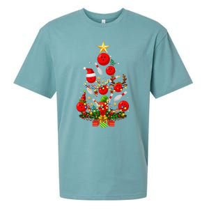 Bowling Christmas Tree Lights Funny Xmas Gifts For Funny Funny Sueded Cloud Jersey T-Shirt