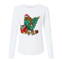 Bigfoot Christmas Tree Lights Xmas Boy Sasquatch Lovers Womens Cotton Relaxed Long Sleeve T-Shirt