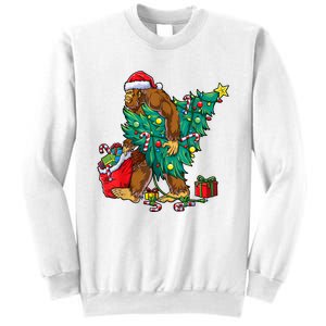 Bigfoot Christmas Tree Lights Xmas Boy Sasquatch Lovers Sweatshirt