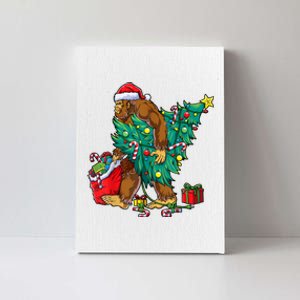 Bigfoot Christmas Tree Lights Xmas Boy Sasquatch Lovers Canvas