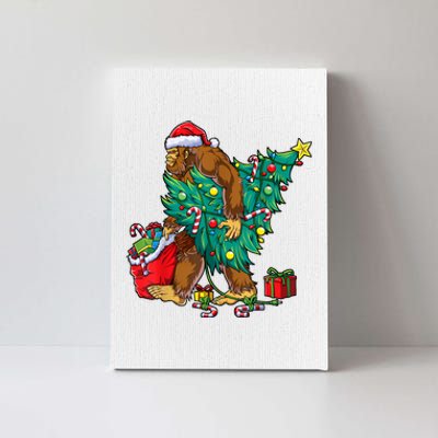 Bigfoot Christmas Tree Lights Xmas Boy Sasquatch Lovers Canvas