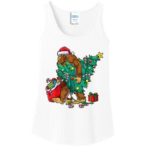 Bigfoot Christmas Tree Lights Xmas Boy Sasquatch Lovers Ladies Essential Tank