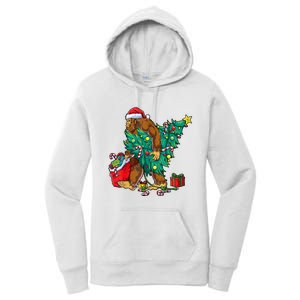 Bigfoot Christmas Tree Lights Xmas Boy Sasquatch Lovers Women's Pullover Hoodie