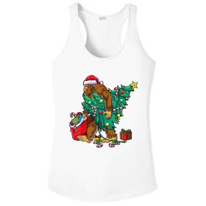 Bigfoot Christmas Tree Lights Xmas Boy Sasquatch Lovers Ladies PosiCharge Competitor Racerback Tank