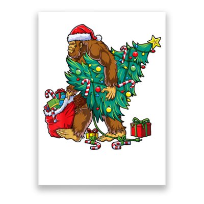 Bigfoot Christmas Tree Lights Xmas Boy Sasquatch Lovers Poster