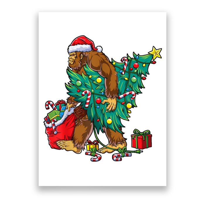 Bigfoot Christmas Tree Lights Xmas Boy Sasquatch Lovers Poster