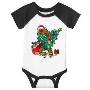 Bigfoot Christmas Tree Lights Xmas Boy Sasquatch Lovers Infant Baby Jersey Bodysuit