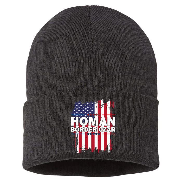 Border Czar Tom Homan Trump President Elect Maga Support Sustainable Knit Beanie