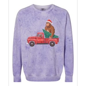 Bigfoot Christmas Tree Truck Festive Graphic Great Gift Colorblast Crewneck Sweatshirt