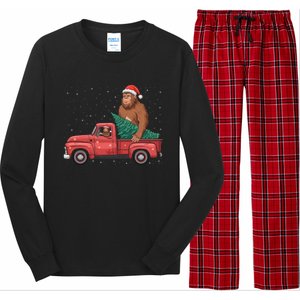 Bigfoot Christmas Tree Truck Festive Graphic Great Gift Long Sleeve Pajama Set