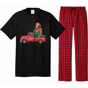 Bigfoot Christmas Tree Truck Festive Graphic Great Gift Pajama Set