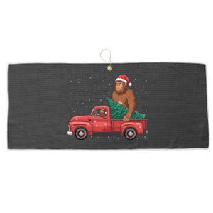 Bigfoot Christmas Tree Truck Festive Graphic Great Gift Large Microfiber Waffle Golf Towel