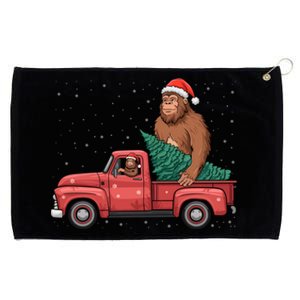 Bigfoot Christmas Tree Truck Festive Graphic Great Gift Grommeted Golf Towel