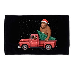 Bigfoot Christmas Tree Truck Festive Graphic Great Gift Microfiber Hand Towel